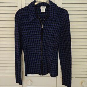 Kate Hill Petite Houndstooth Shirt Jacket - Size PS